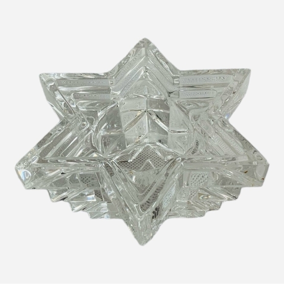Vintage Crystal Candle Holder WMF Stacked Star of David Candle Stick Holder - Picture 6 of 7